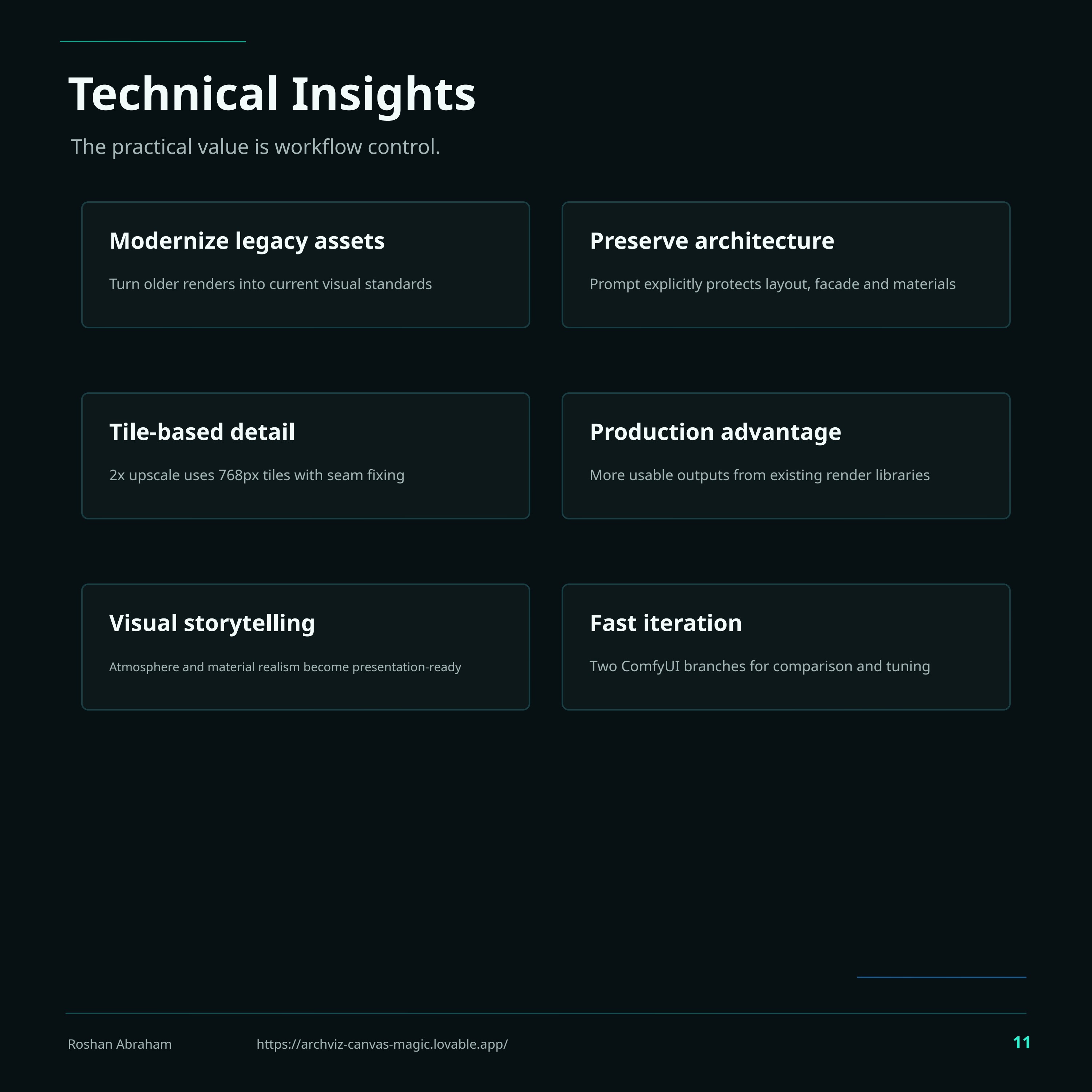 Technical insights summary page